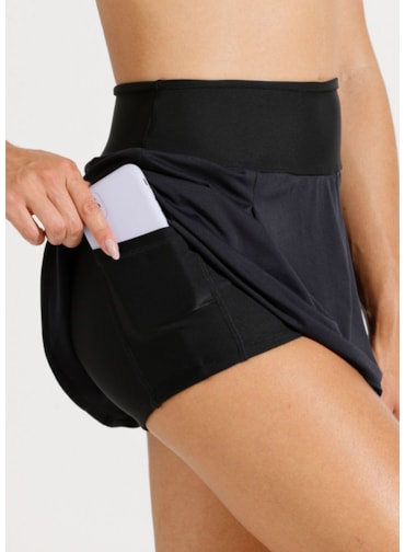 SAIA SHORT COM BOLSO FIT PRETO