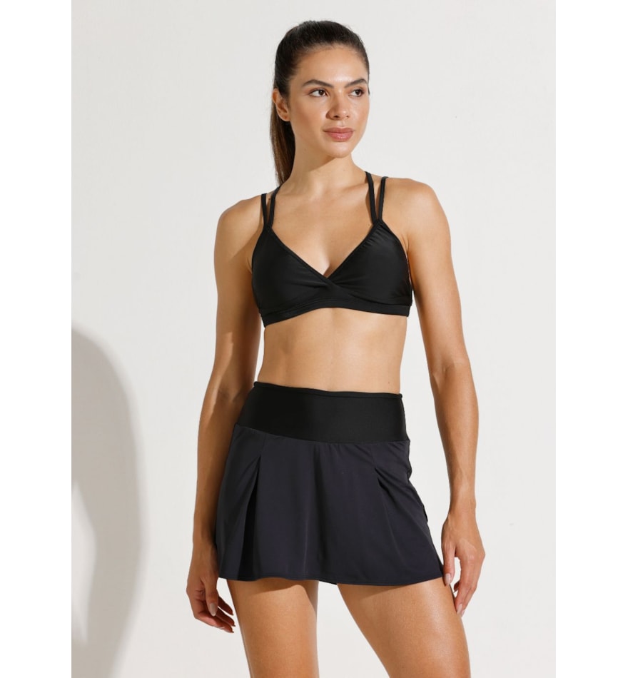 SAIA SHORT COM BOLSO FIT PRETO SAIA SHORT COM BOLSO FIT PRETO