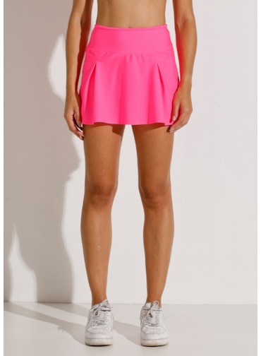 SAIA SHORT COM BOLSO FIT ROSA NEON