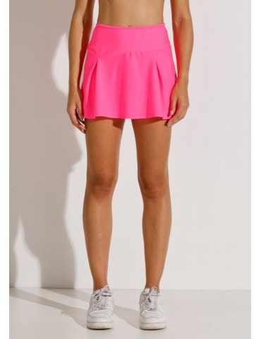 SAIA SHORT COM BOLSO FIT ROSA NEON