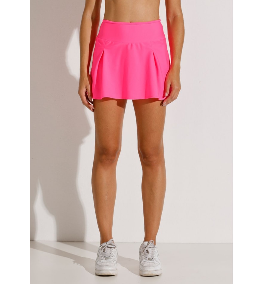 SAIA SHORT COM BOLSO FIT ROSA NEON