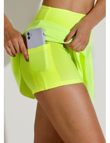 SAIA SHORT COM BOLSO FIT VERDE LIMÃO