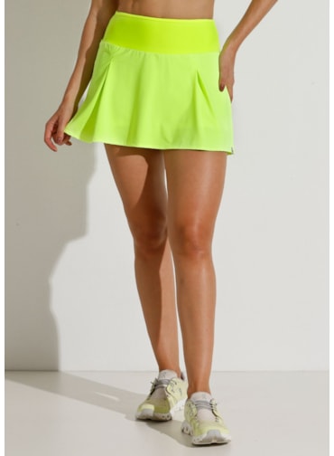 SAIA SHORT COM BOLSO FIT VERDE LIMÃO SAIA SHORT COM BOLSO FIT VERDE LIMÃO
