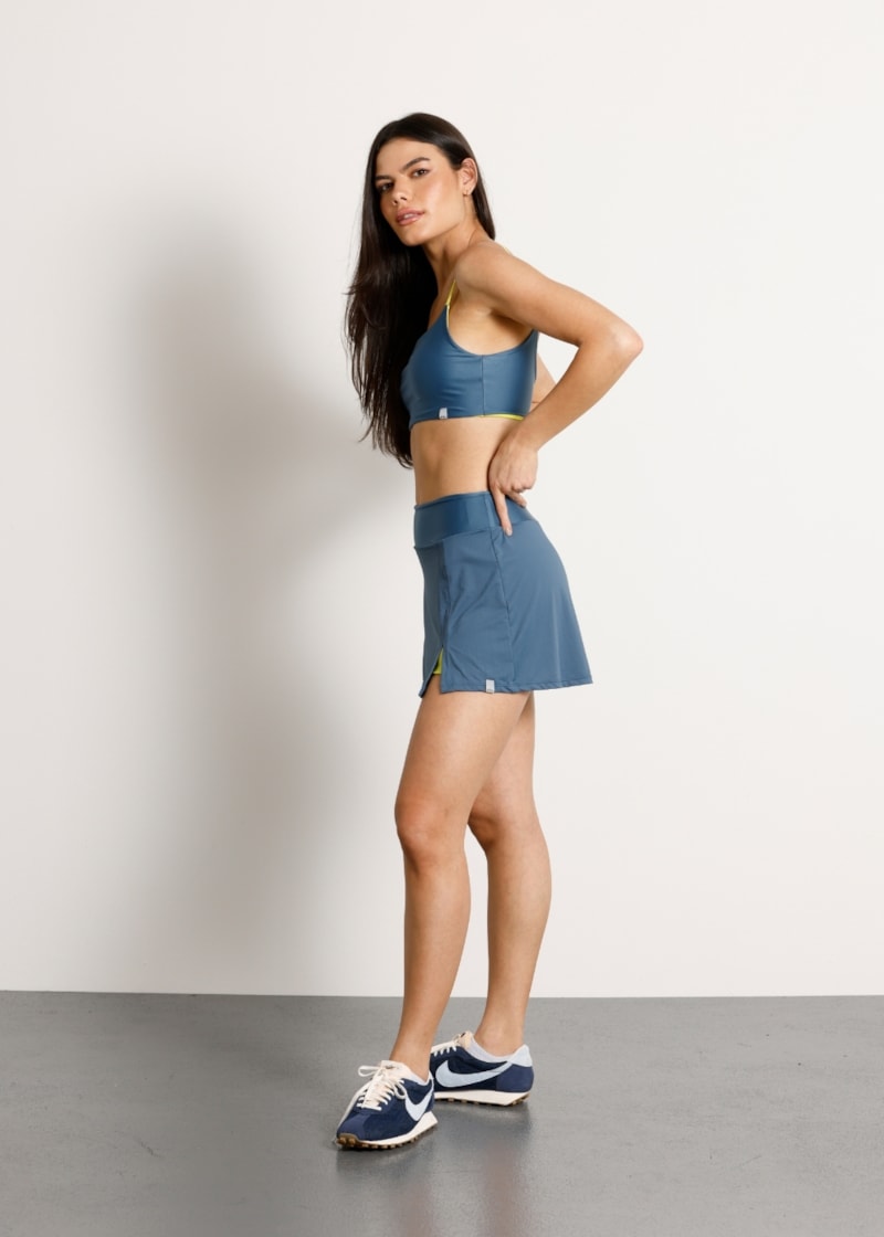 SAIA SHORT COM BOLSO HEAT AZUL