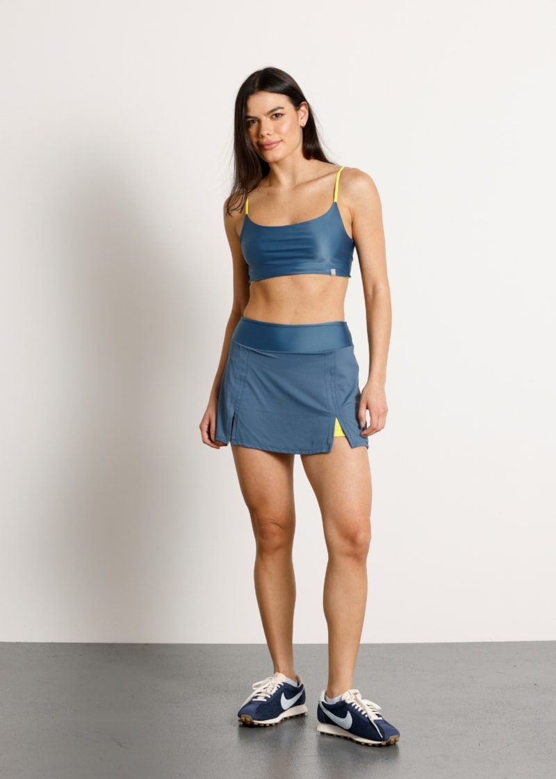 SAIA SHORT COM BOLSO HEAT AZUL