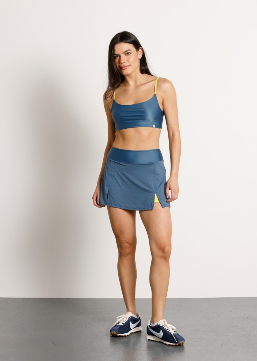 SAIA SHORT COM BOLSO HEAT AZUL SAIA SHORT COM BOLSO HEAT AZUL