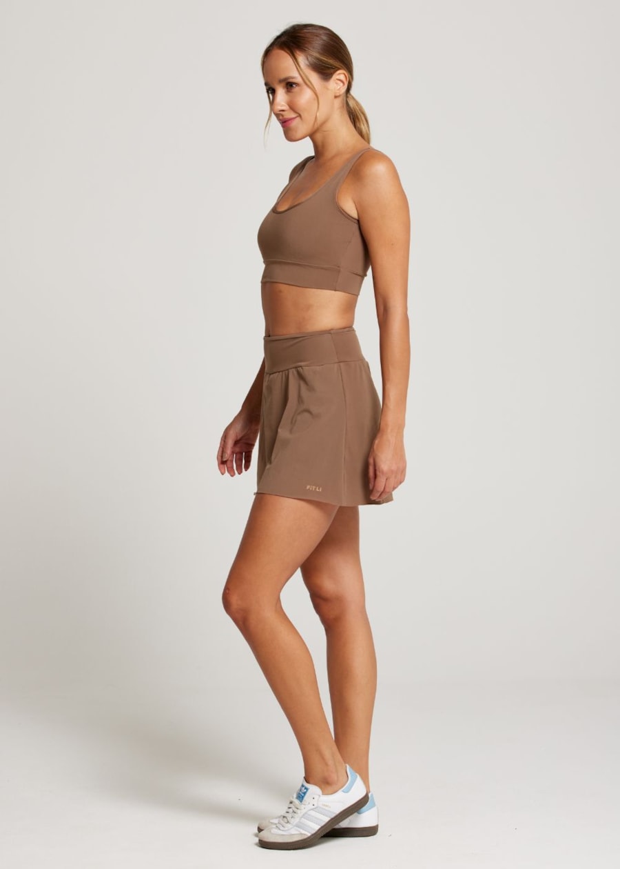 SAIA SHORT ESPORTIVA WELNESS MARROM COM BOLSO