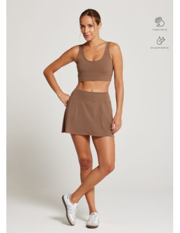 SAIA SHORT ESPORTIVA WELNESS MARROM COM BOLSO