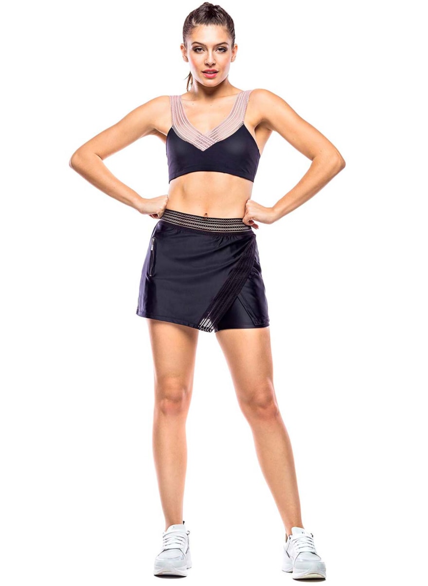 SAIA SHORT GLISSÊ PRETO SAIA SHORT GLISSÊ PRETO