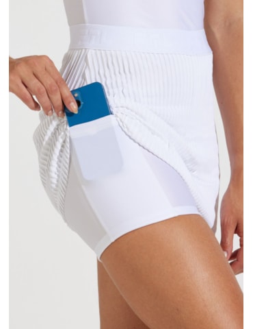 SAIA SHORT PLISSADA DANSE BRANCO COM BOLSO