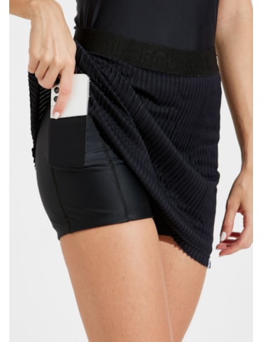 SAIA SHORT PLISSADA DANSE PRETO COM BOLSO