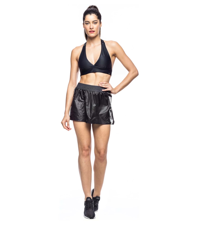 SAIA SHORT PRINT PRETO/ESTAMPA LOSANGO CINZA SAIA SHORT PRINT PRETO/ESTAMPA LOSANGO CINZA