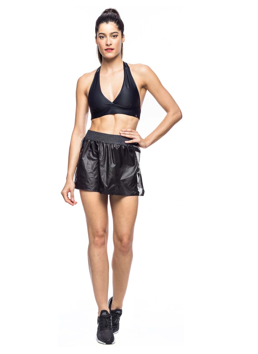 SAIA SHORT PRINT PRETO/ESTAMPA LOSANGO CINZA SAIA SHORT PRINT PRETO/ESTAMPA LOSANGO CINZA