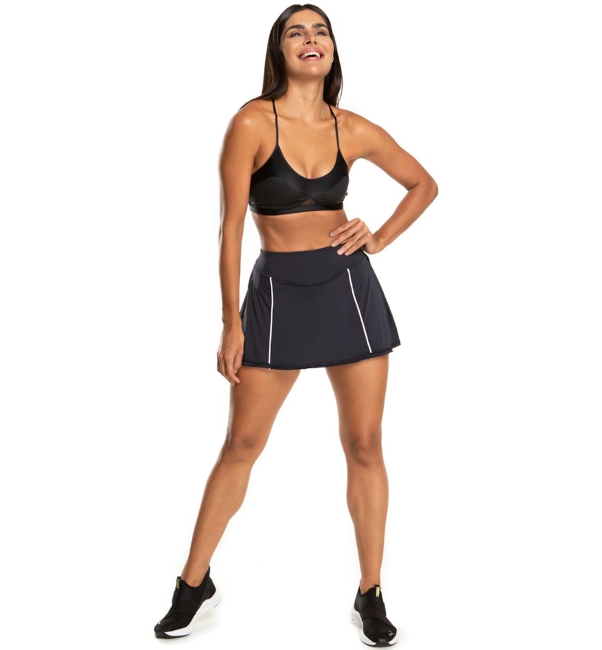 SAIA SHORT VIBRANTE PRETO SAIA SHORT VIBRANTE PRETO