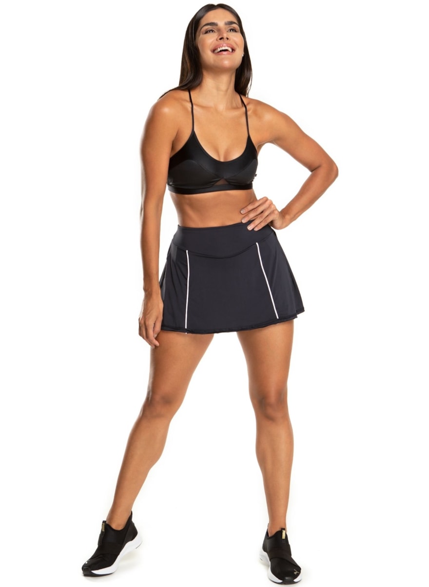 SAIA SHORT VIBRANTE PRETO SAIA SHORT VIBRANTE PRETO