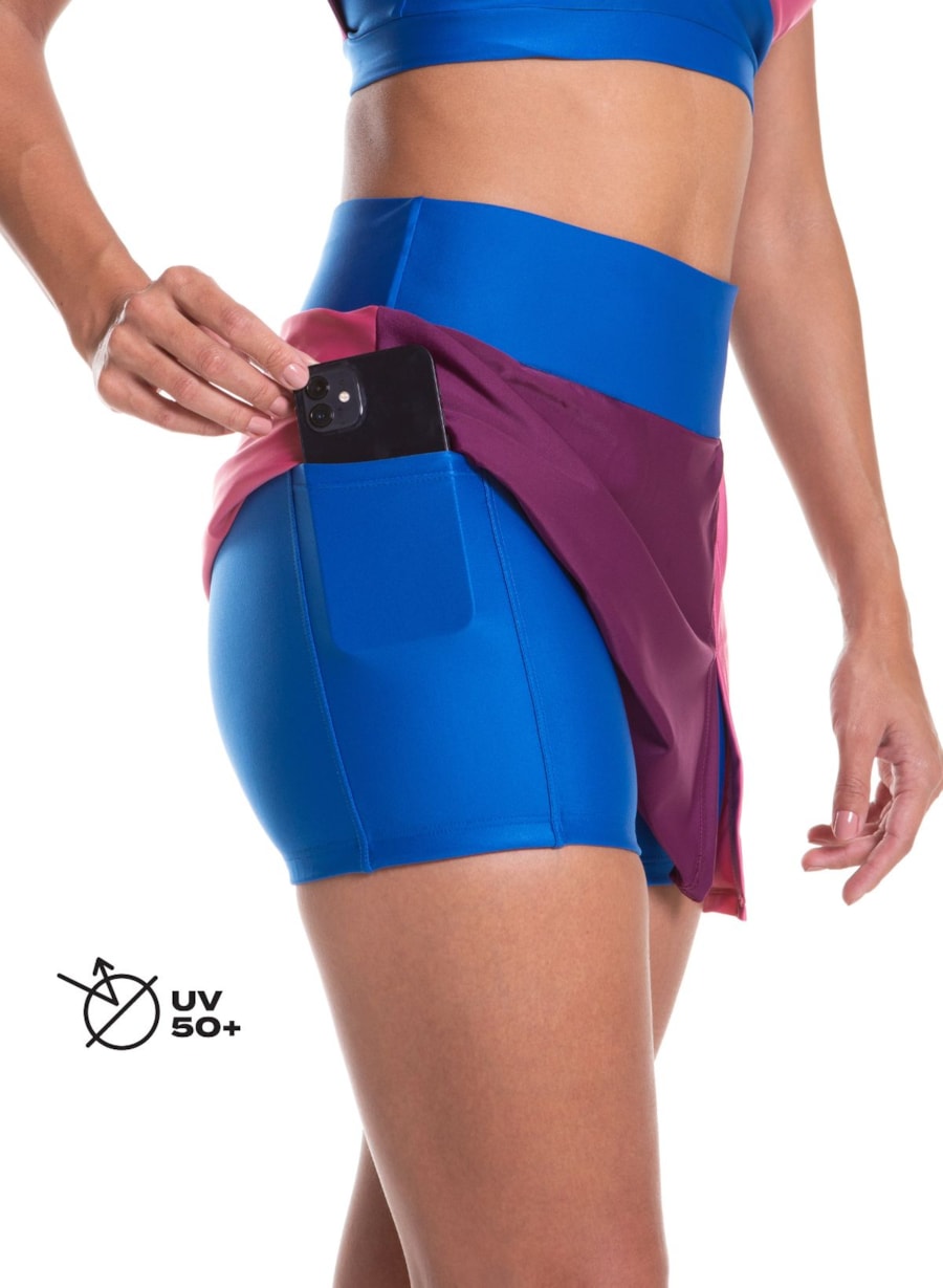 SAIA SHORTS OOPS! AZUL BIC / ROXO / ROSA