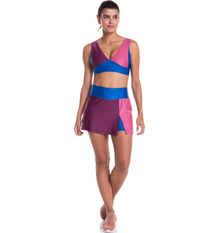 SAIA SHORTS OOPS! AZUL BIC / ROXO / ROSA SAIA SHORTS OOPS! AZUL BIC / ROXO / ROSA