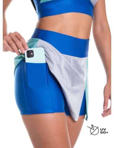 SAIA SHORTS OOPS! AZUL BIC / VERDE MENTA / CINZA