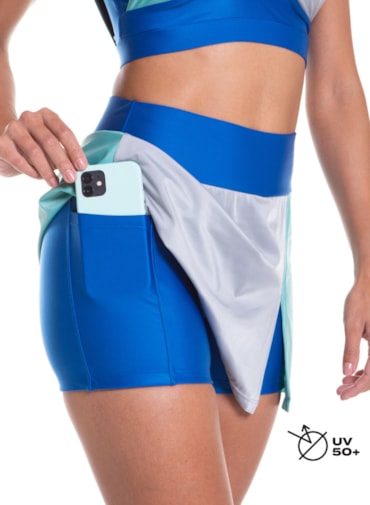 SAIA SHORTS OOPS! AZUL BIC / VERDE MENTA / CINZA
