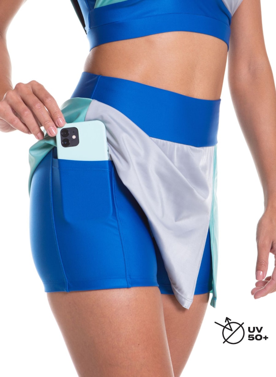SAIA SHORTS OOPS! AZUL BIC / VERDE MENTA / CINZA