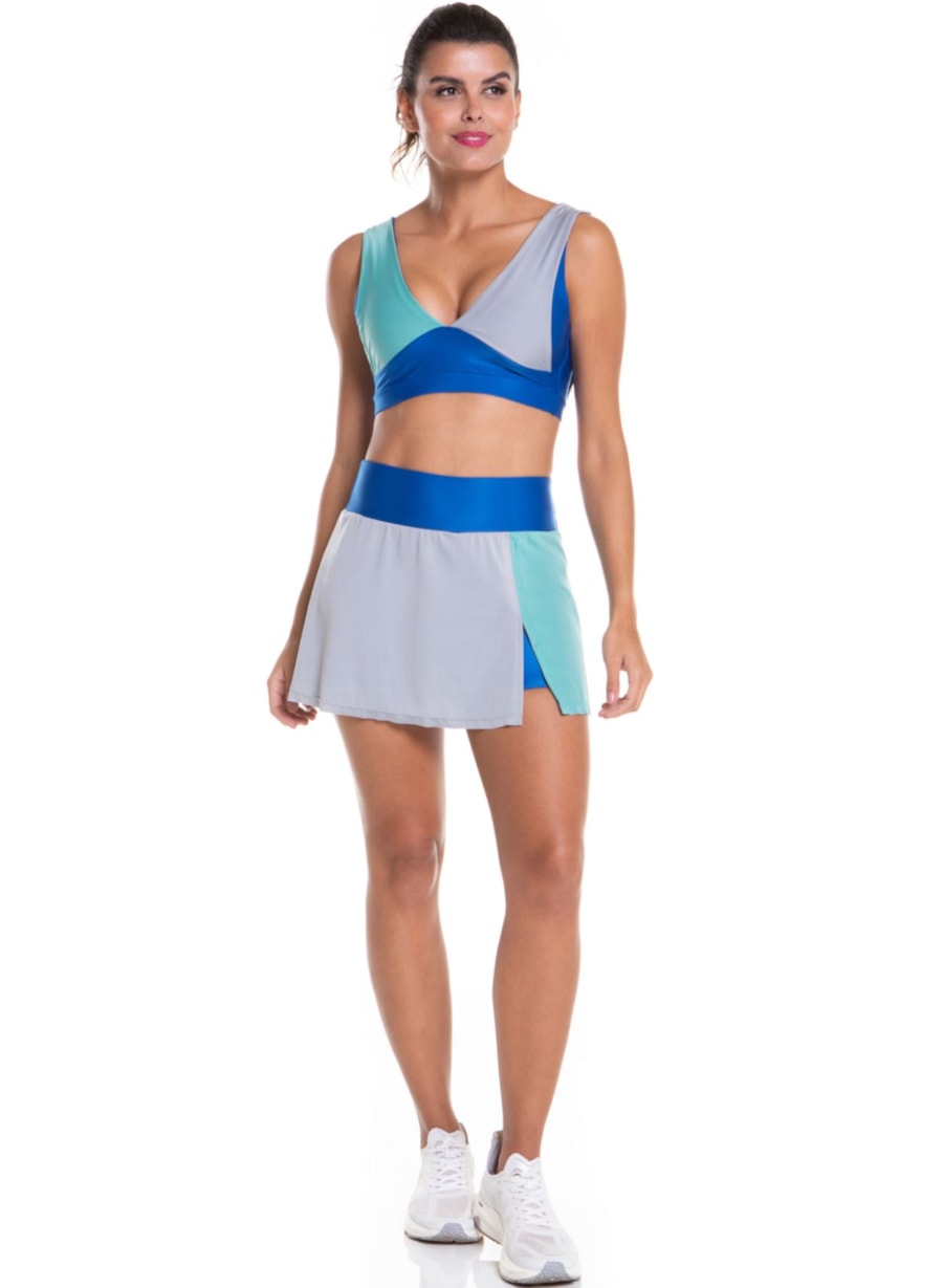 SAIA SHORTS OOPS! AZUL BIC / VERDE MENTA / CINZA