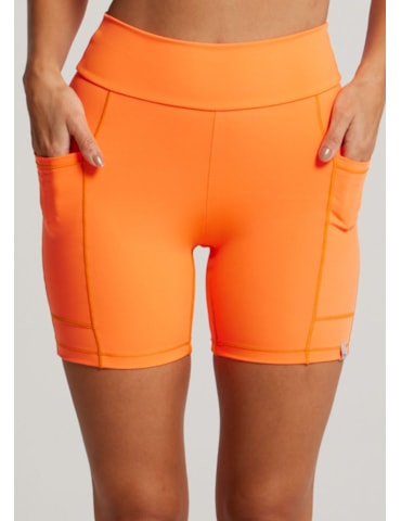 SHORT COM BOLSOS RUNNER LARANJA NEON