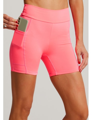 SHORT COM BOLSOS RUNNER ROSA NEON