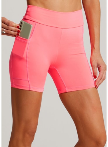 SHORT COM BOLSOS RUNNER ROSA NEON