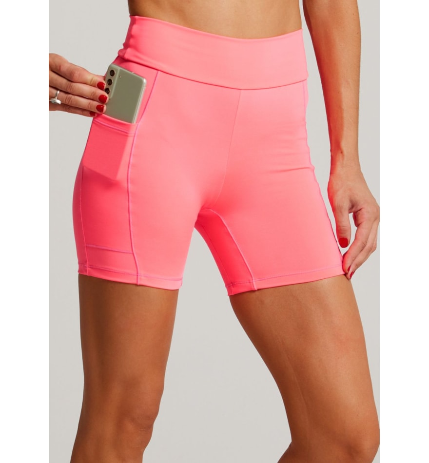 SHORT COM BOLSOS RUNNER ROSA NEON SHORT COM BOLSOS RUNNER ROSA NEON