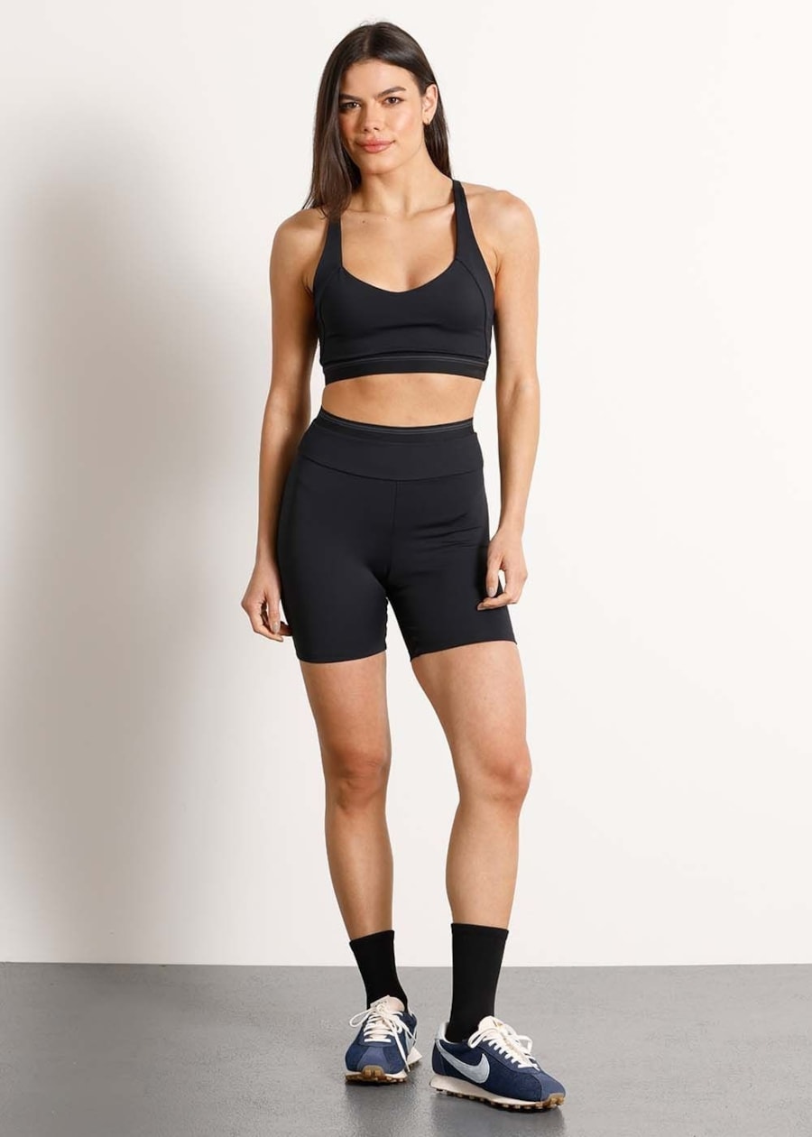 SHORT COM ELÁSTICO FAST AR PRETO