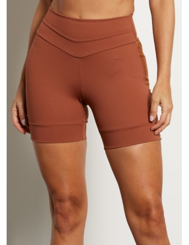SHORT COM RECORTES MOTION AR MARROM