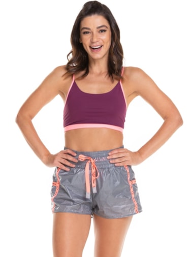 SHORT DE CORRIDA AUTORIA CINZA