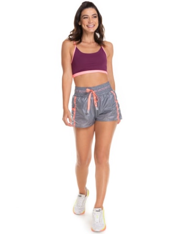 SHORT DE CORRIDA AUTORIA CINZA SHORT DE CORRIDA AUTORIA CINZA