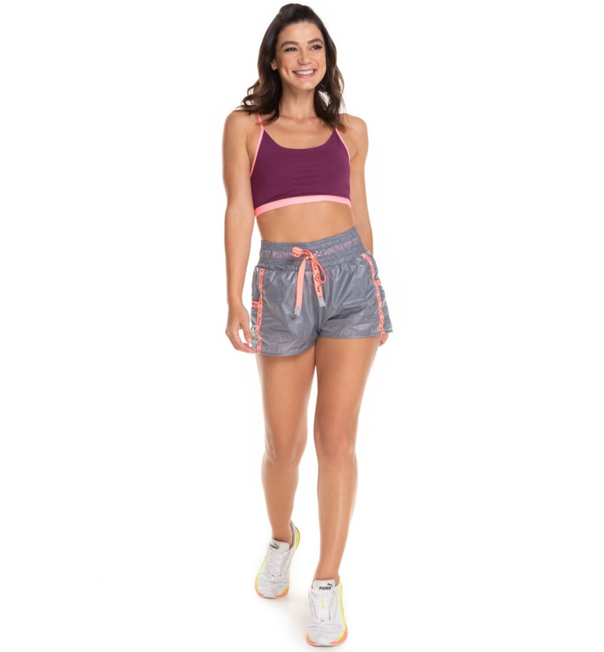 SHORT DE CORRIDA AUTORIA CINZA SHORT DE CORRIDA AUTORIA CINZA