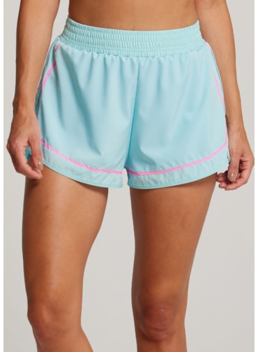 SHORT DE CORRIDA COLORFULL AZUL COM BOLSO
