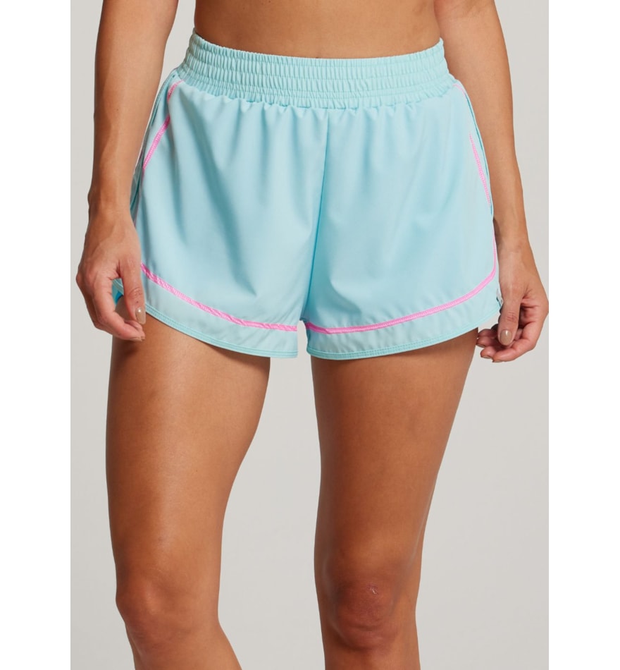 SHORT DE CORRIDA COLORFULL AZUL COM BOLSO