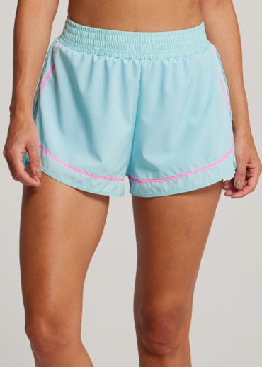 SHORT DE CORRIDA COLORFULL AZUL COM BOLSO