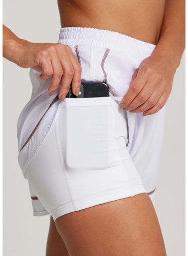SHORT DE CORRIDA COLORFULL  COM BOLSO BRANCO