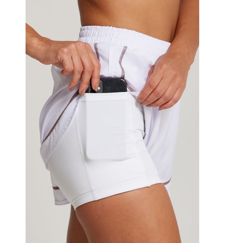 SHORT DE CORRIDA COLORFULL COM BOLSO BRANCO SHORT DE CORRIDA COLORFULL COM BOLSO BRANCO