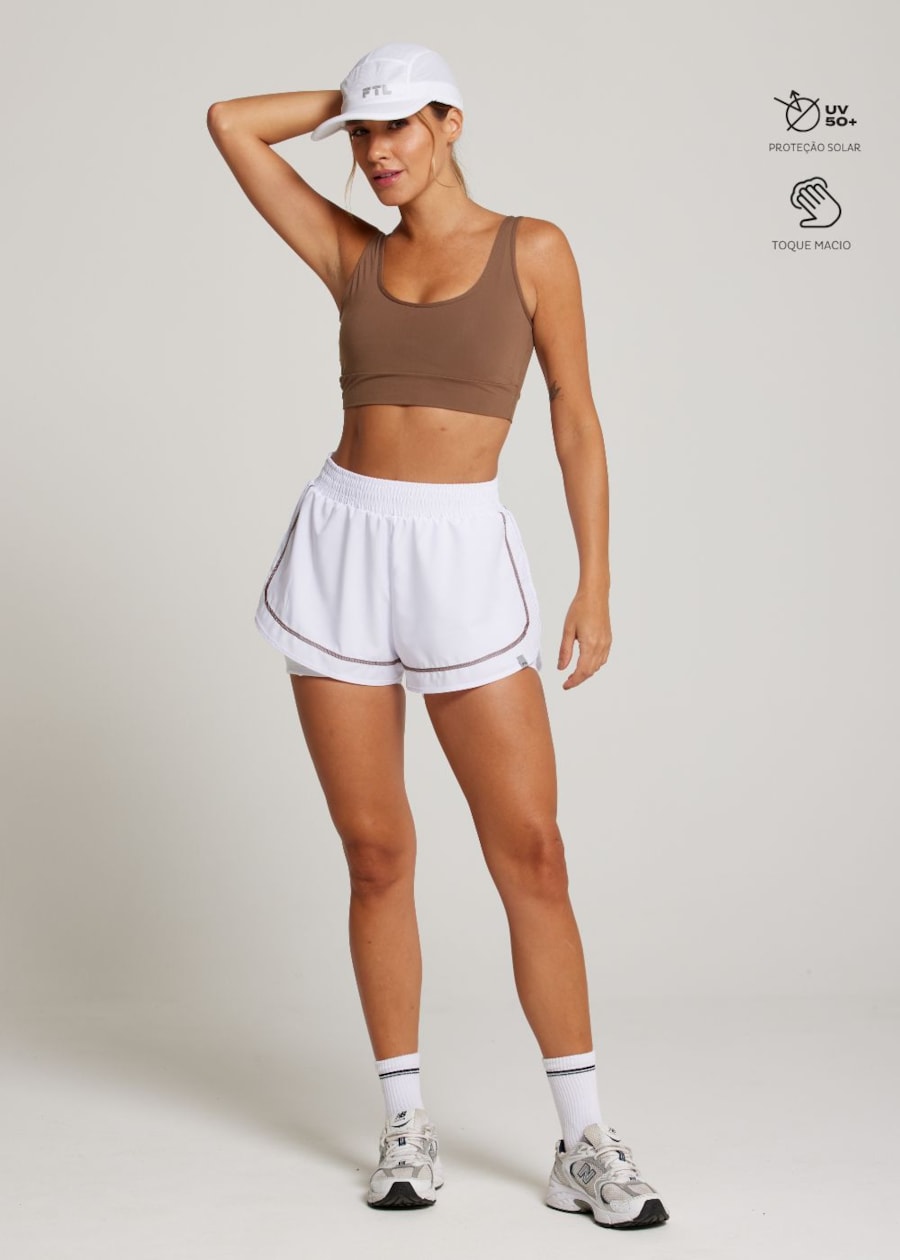 SHORT DE CORRIDA COLORFULL  COM BOLSO BRANCO