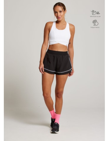 SHORT DE CORRIDA COM BOLSO COLORFULL PRETO