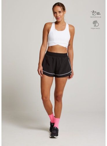 SHORT DE CORRIDA COM BOLSO COLORFULL PRETO