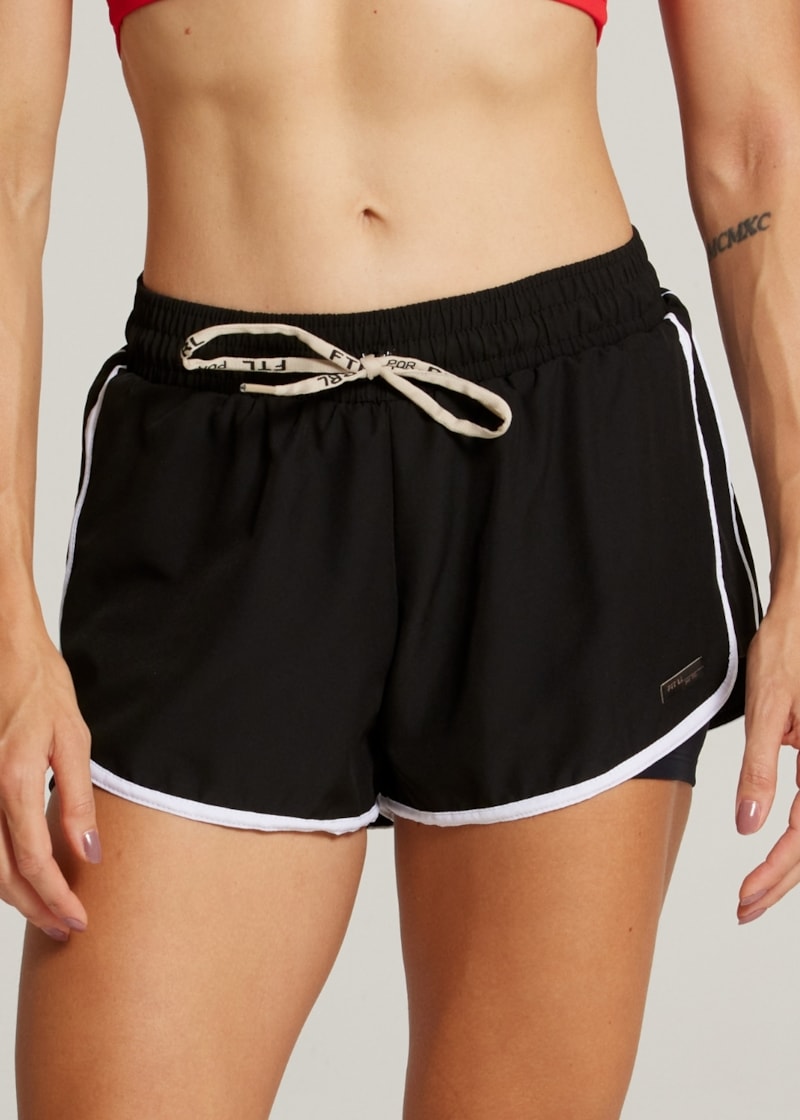 SHORT DE CORRIDA SPORTY - PRETO