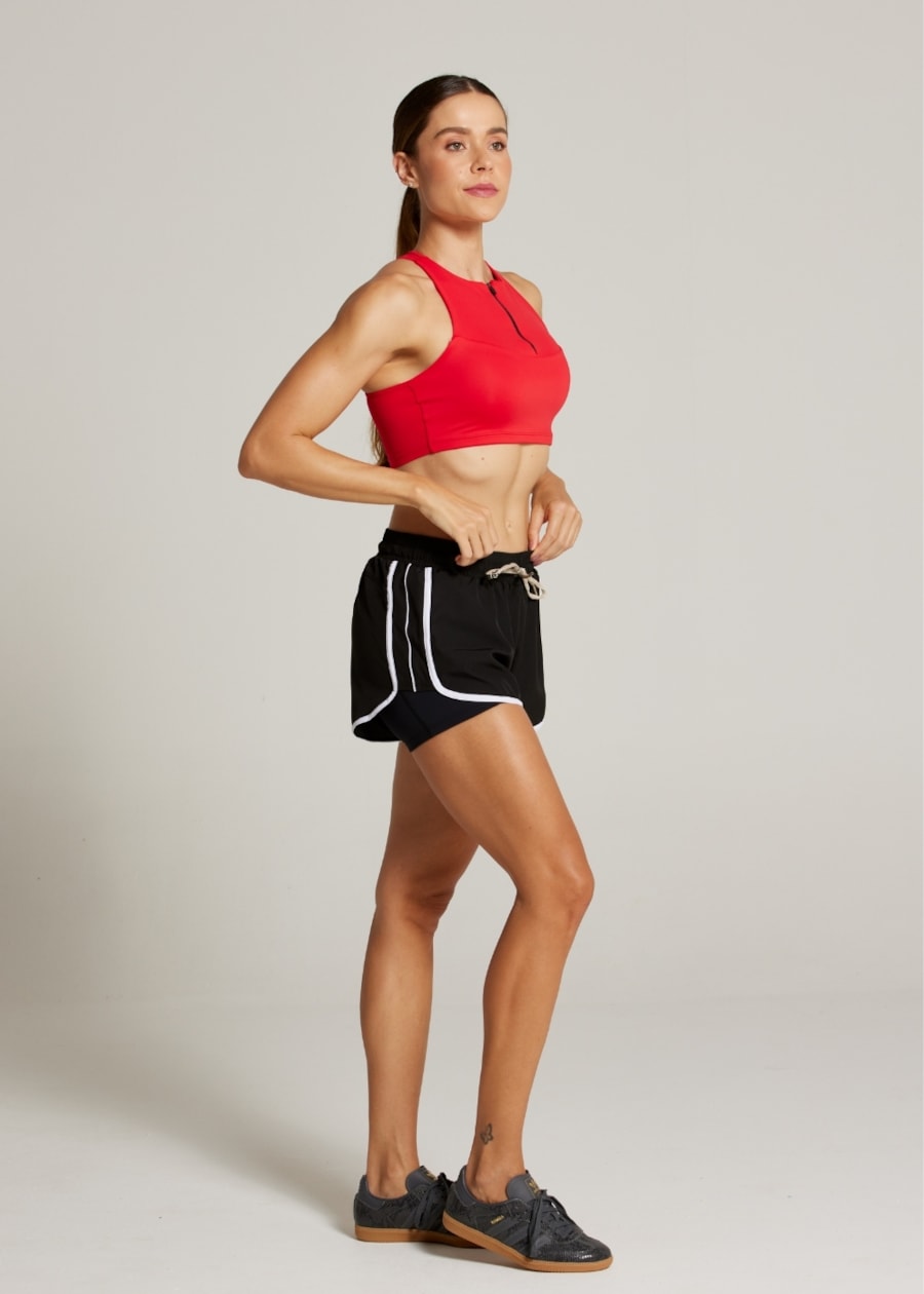 SHORT DE CORRIDA SPORTY - PRETO