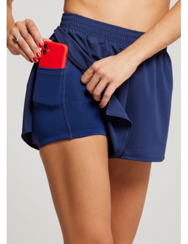 SHORT DE CORRIDA TIME AZUL MARINHO
