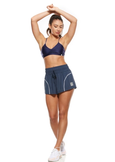 SHORT DE POLIAMIDA SUN AZUL MARINHO COM ELÁSTICO NA CINTURA