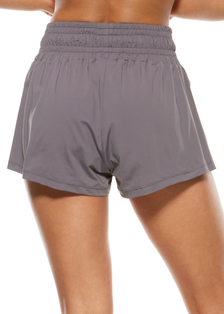 SHORT DE POLIAMIDA SUN CINZA COM ELASTICO NA CINTURA