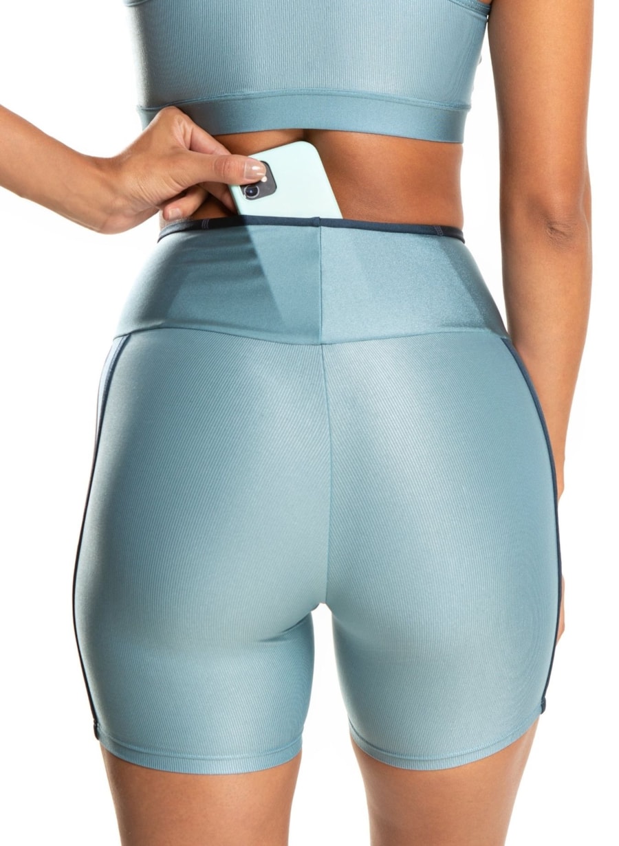 SHORT GLOSS AZUL ANTIGO