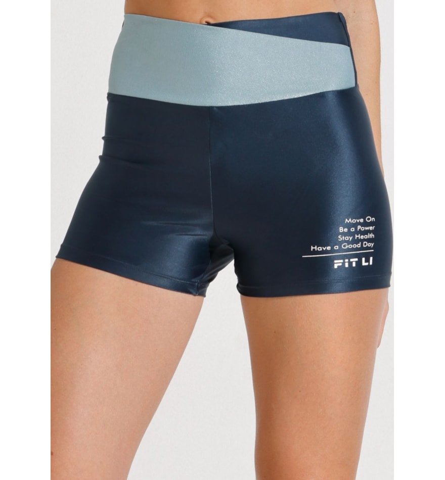 SHORT GLOW UP AZUL MARINHO COM CÓS CRUZADO SHORT GLOW UP AZUL MARINHO COM CÓS CRUZADO
