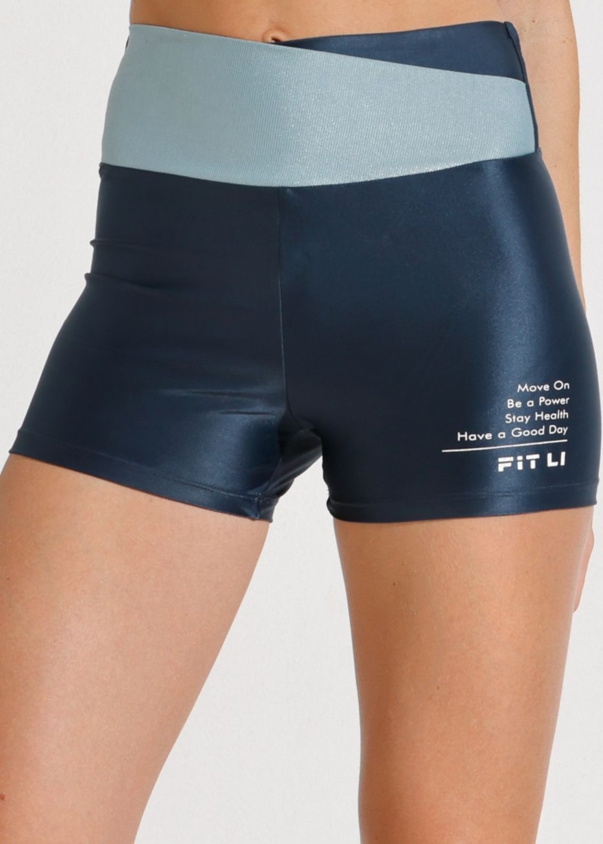 SHORT GLOW UP AZUL MARINHO COM CÓS CRUZADO SHORT GLOW UP AZUL MARINHO COM CÓS CRUZADO